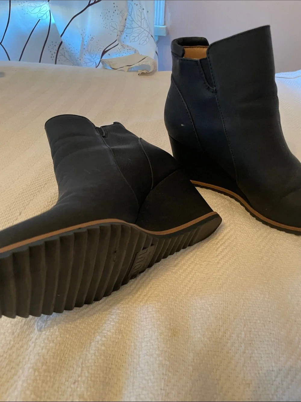 Naturalizer Black Wedge Ankle Boots